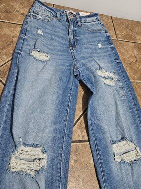 SQ Highest Rise Baggy Dad Jean Sz 3 Distressed NEW